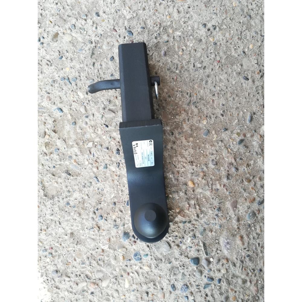 Переходник фаркопа в квадрат 50x50 с занижением 120 мм. (шар черный 50мм.)