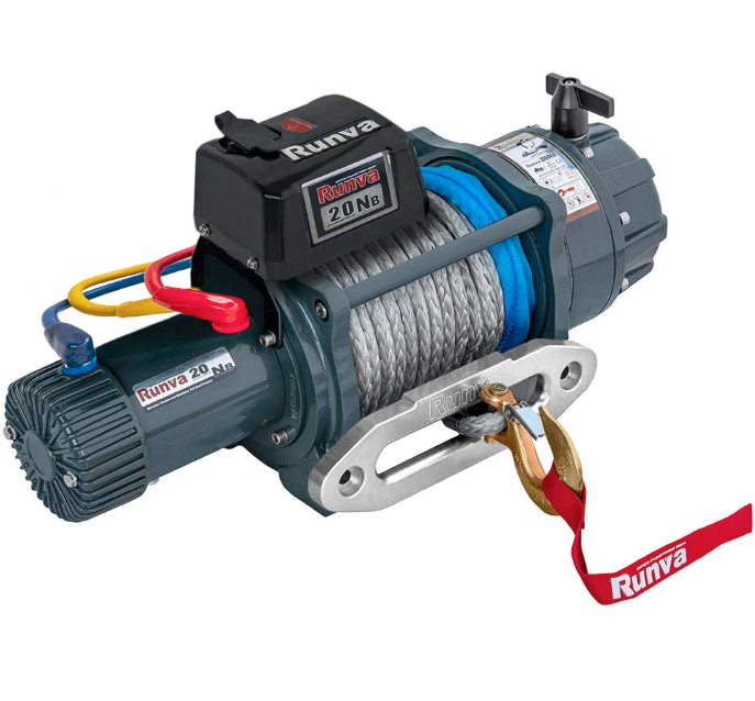 Влагозащищенная лебедка Runva EWB20000SSR24V синтетический трос 20000 lbs / 9072 кг 24В